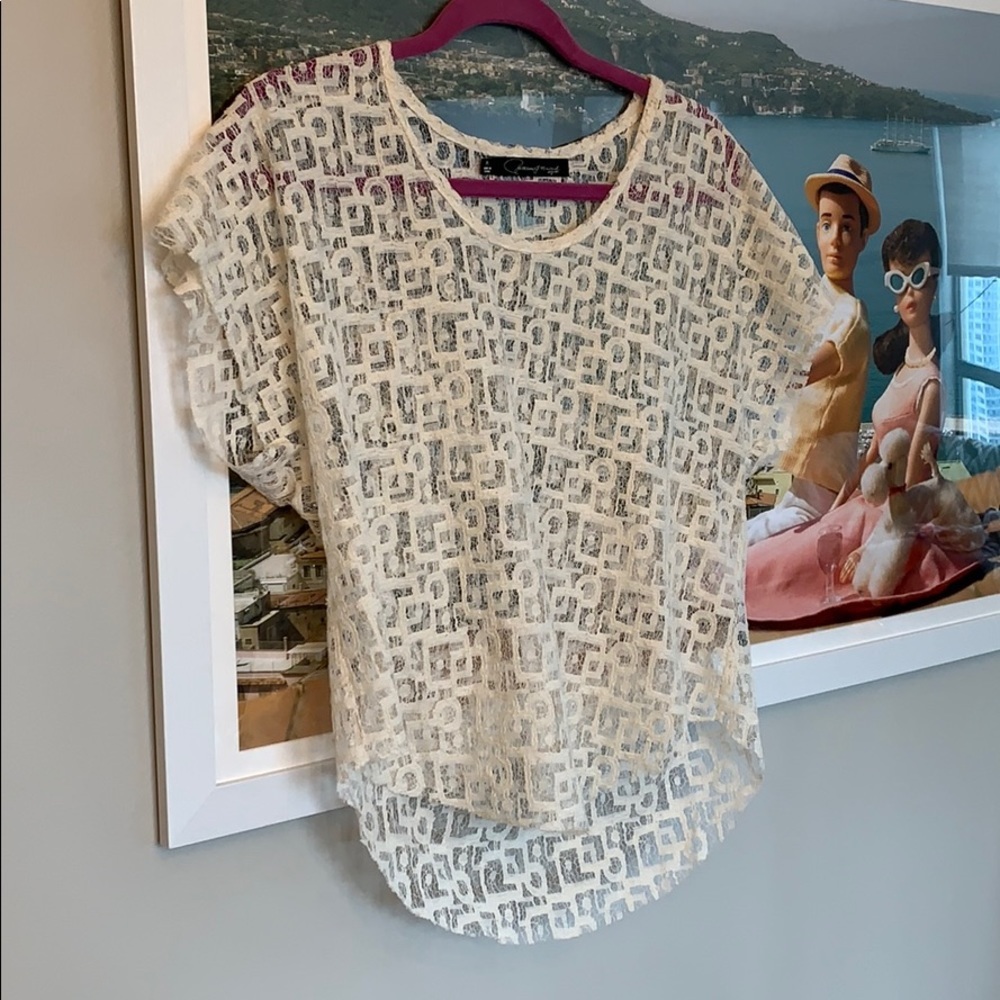 Patterson J. Kincaid cream crochet top - Picture 4 of 11